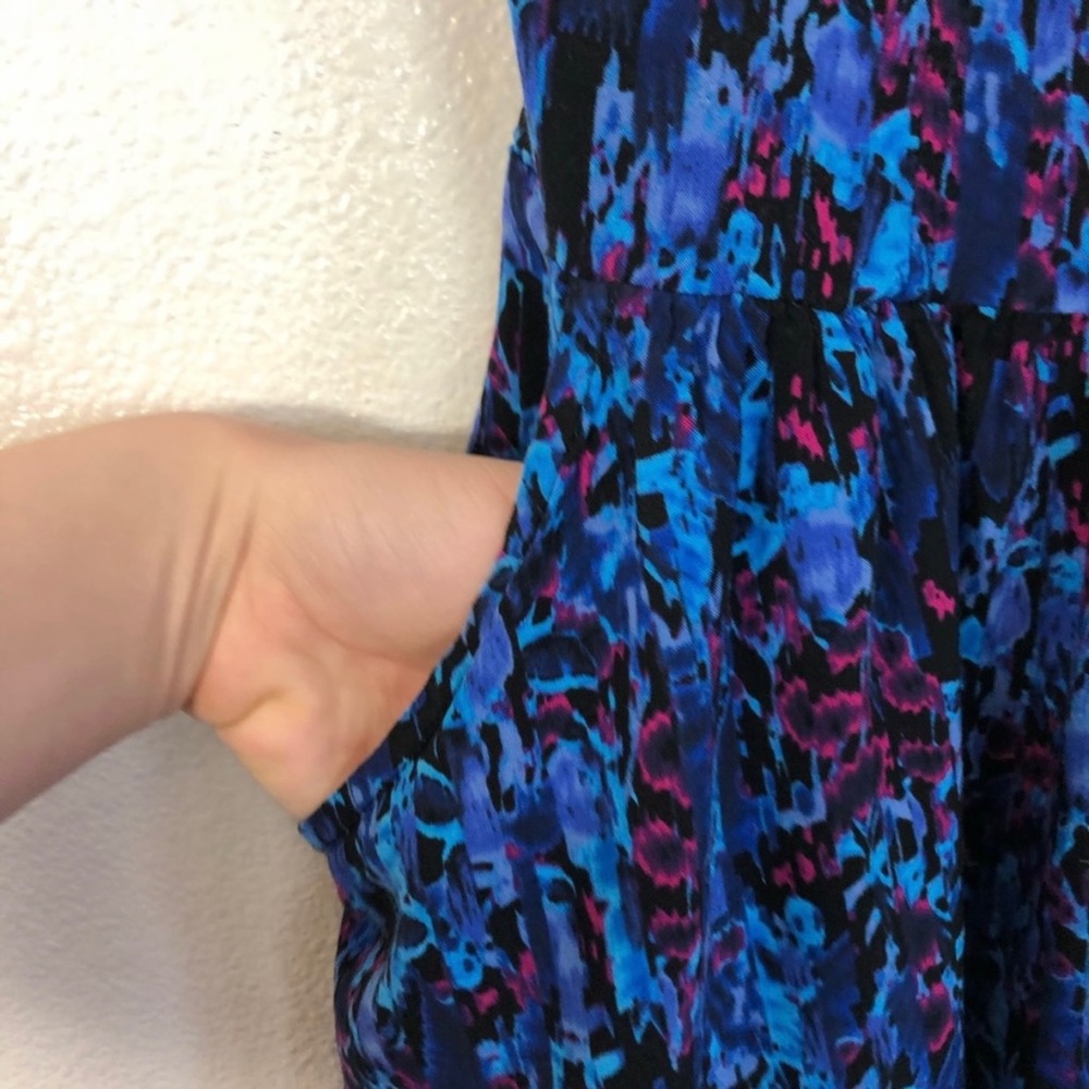 Express Blue Patterned Mini Dress - Picture 5 of 8